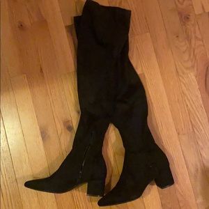 Extended calf black over the knee boots brand new